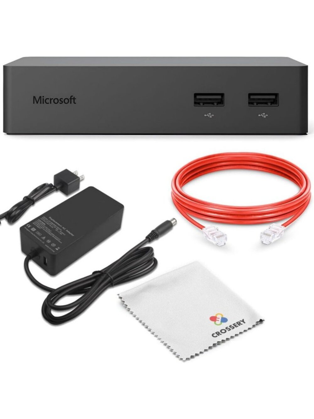 Surface Dock Bundle with 90W Adapter, Ethernet Cable & Cloth - Pro 3/4/6/7